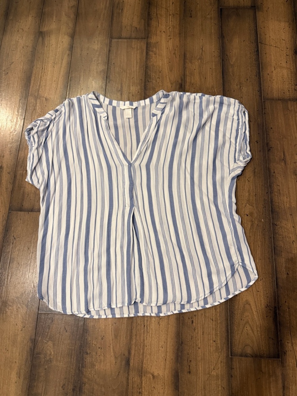 🩵Blue and White Striped Tunic Blouse or Swim Coverup 

🤍XL
🩵H&M
